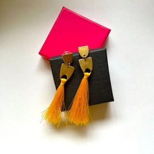 Joe Fresh long yellow fashion earrings